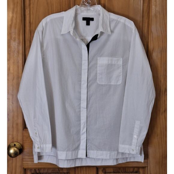 J. Crew Shirt Women's 4 White Lightweight Cotton Classic Preppy Cotton Summer - Picture 1 of 9